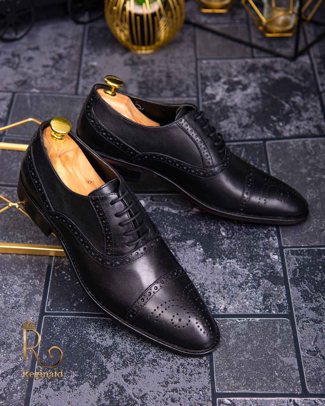 Pantofi de barbati, negri, din piele naturala - P1284