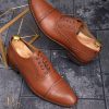 Pantofi de barbati, maro BROGUE OXFORD, piele naturala - P1299