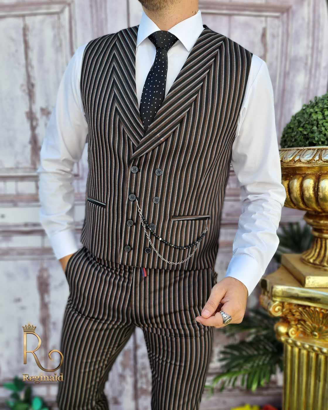 Compleu de barbati, Vesta si Pantalon - CU212 - imagine 3