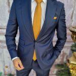 Costum de barbati bleumarin Reginald Business Edition, Sacou si Pantalon - C3368