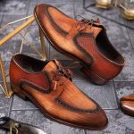 Scarpe eleganti da uomo in pelle naturale, marrone patinato - P1323