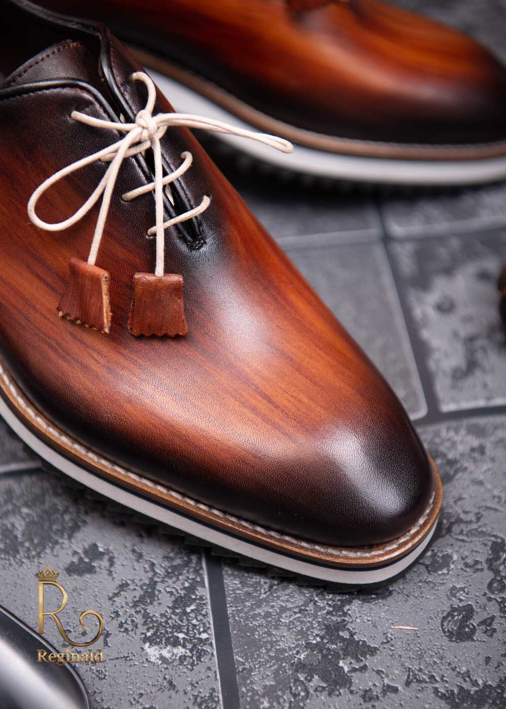 Pantofi Casual de barbati din piele naturala, maro cu talpa inalta – P1327 – Reginald.ro – mare magazin de Costume barbatesti