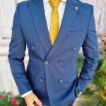 Veste pour homme bleu marine, coupe Slim-Fit – SC533