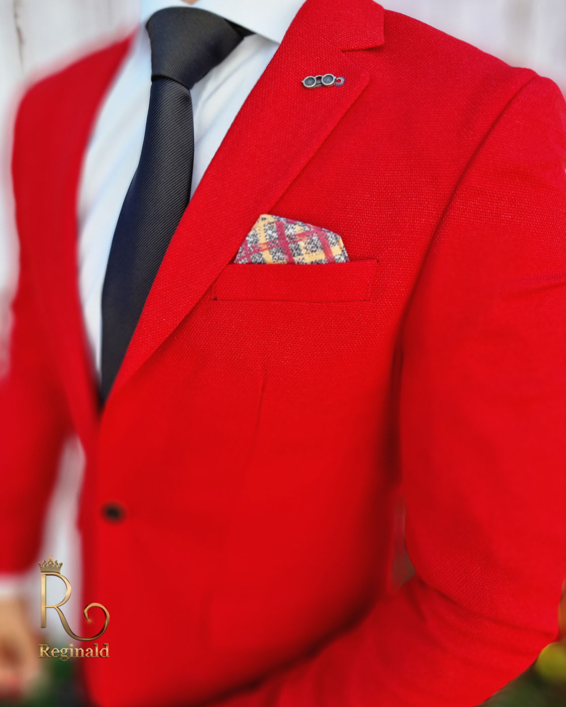 Sacou de barbati rosu, croiala Slim-Fit – SC512 - imagine 3