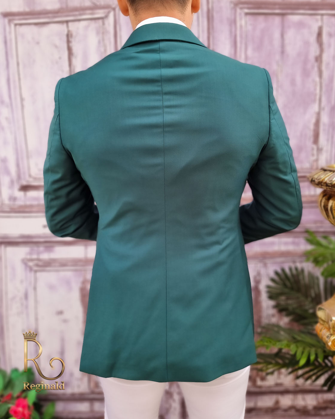 Sacou de barbati, Reginald Slim-Fit, verde, calitate Super wool 200`S - SC555 - imagine 4