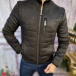 Geaca de iarna barbateasca, neagra, slim-fit - GC640