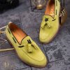 Pantofi Loafers de barbati verde deschis, din piele naturala Reginald - P1451
