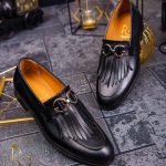 Pantofi Loafers de barbati negri, din piele naturala Reginald - P1452