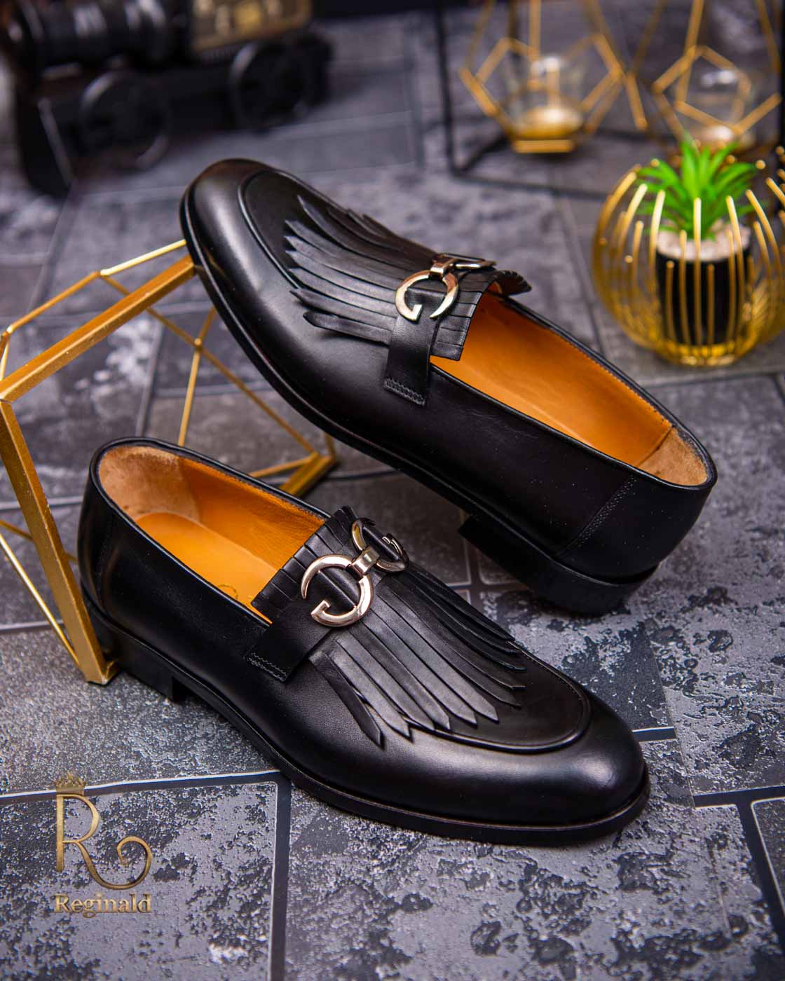 Op at forstå helvede Sorte Loafers-sko til mænd, lavet af Reginald naturlæder - P1452