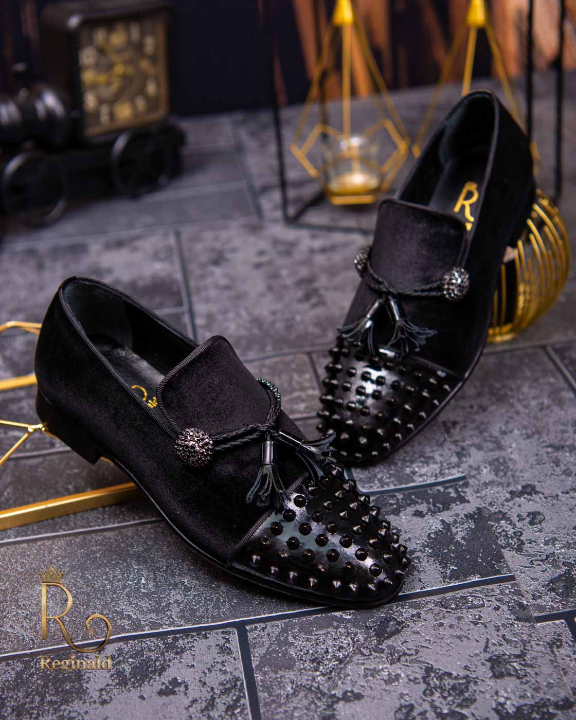 Pantofi Loafers de barbati negri, din piele naturala Reginald - P1463