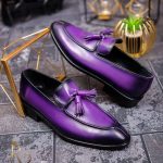 Pantofi Loafers de barbati mov, din piele naturala Reginald - P1460