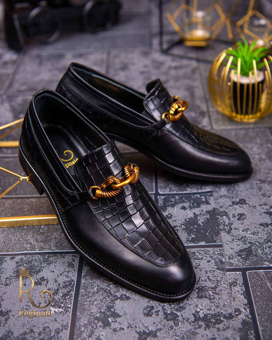 Plenarmøde Canada Blacken Sorte Loafers-sko til mænd, lavet af Reginald naturlæder - P1461