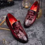 Pantofi Loafers de barbati bordo, din piele naturala Reginald - P1455