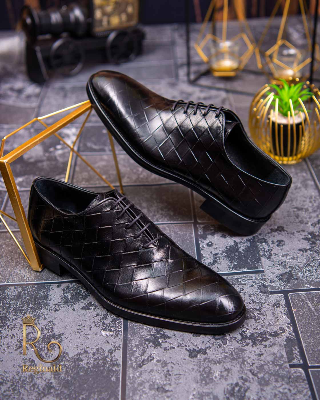 Chaussures homme, à lacets, noir, cuir naturel Reginald - P1467