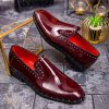 Pantofi Loafers de barbati bordo cu tinte, din piele naturala Reginald - P1343