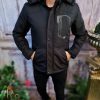 Geaca barbateasca de iarna, Neagra, Slim Fit - GC711