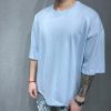 Tricou de bărbați, Slim Fit, Gri cu guler rotund - TR1018