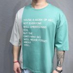 Tricou de bărbați, Slim Fit, Bicolor cu imprimeu - TR1014