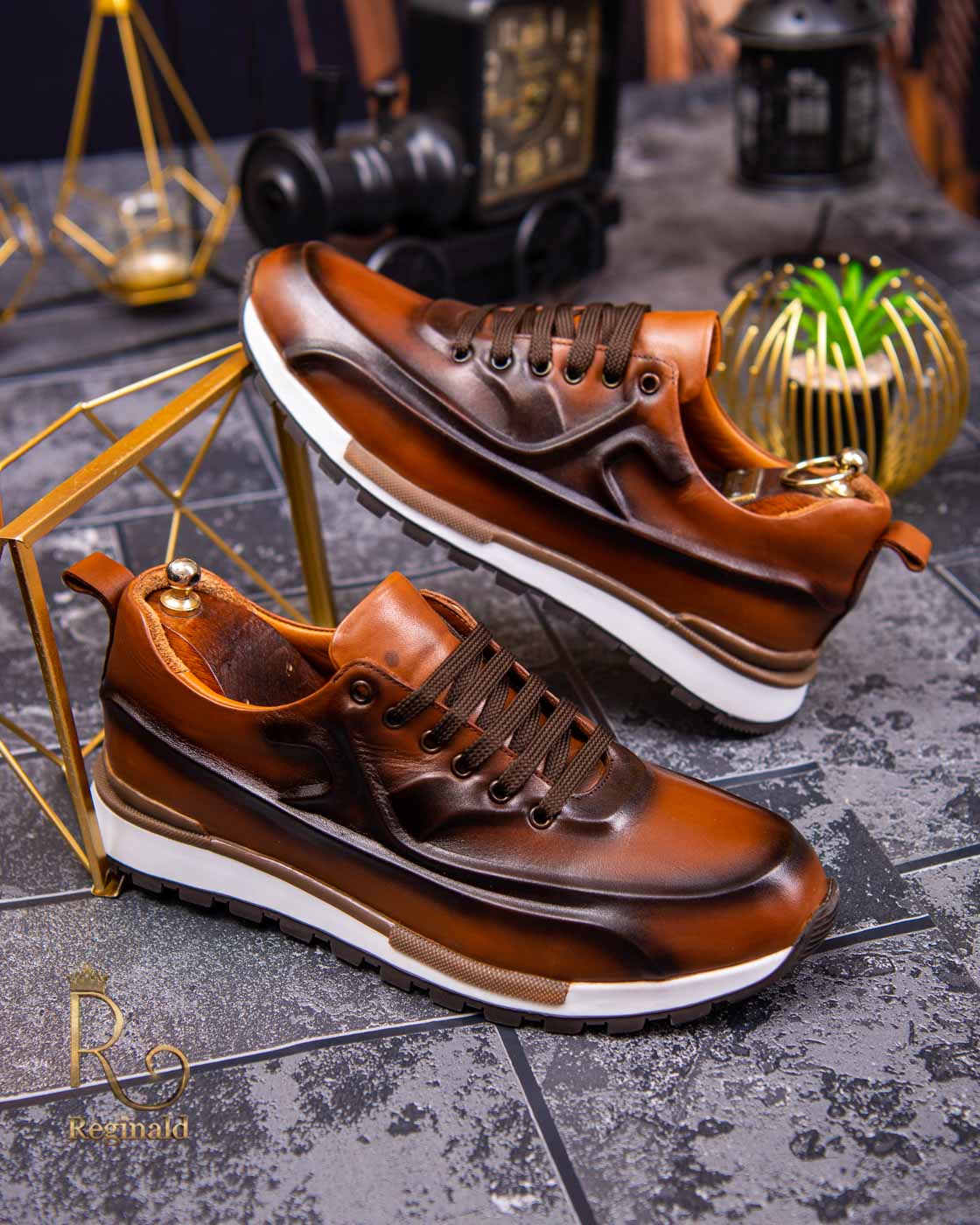tåbelig for ikke at nævne Skyldig Smart Casual sko til mænd med høj sål i ægte læder - P802