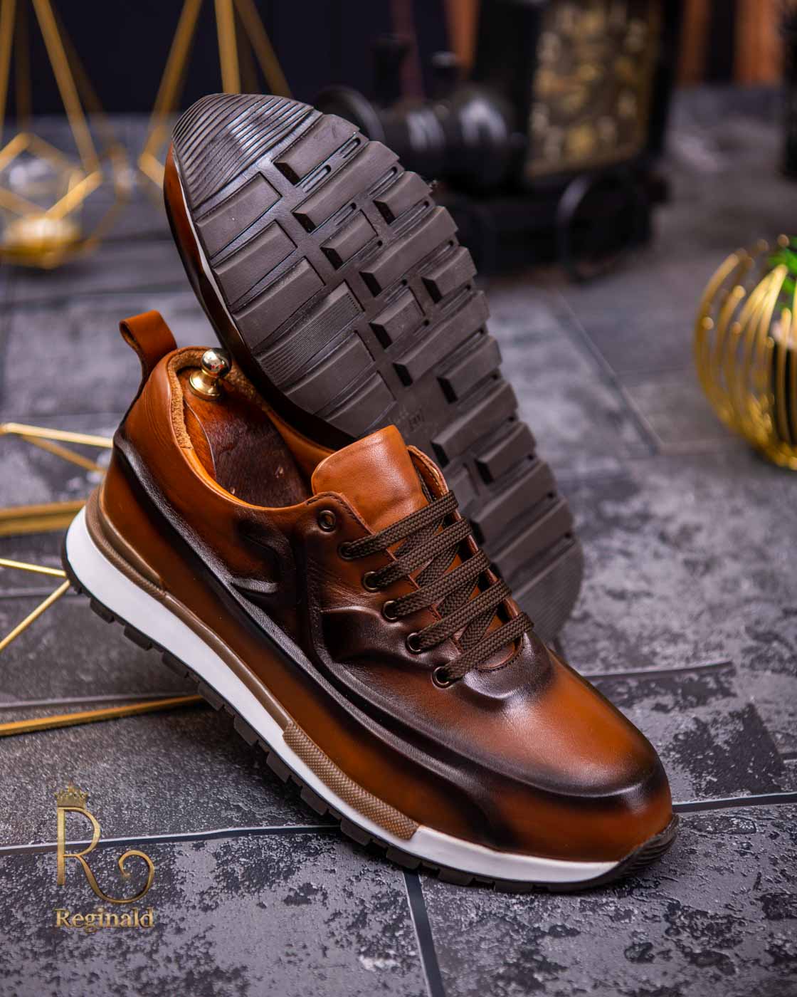 tåbelig for ikke at nævne Skyldig Smart Casual sko til mænd med høj sål i ægte læder - P802