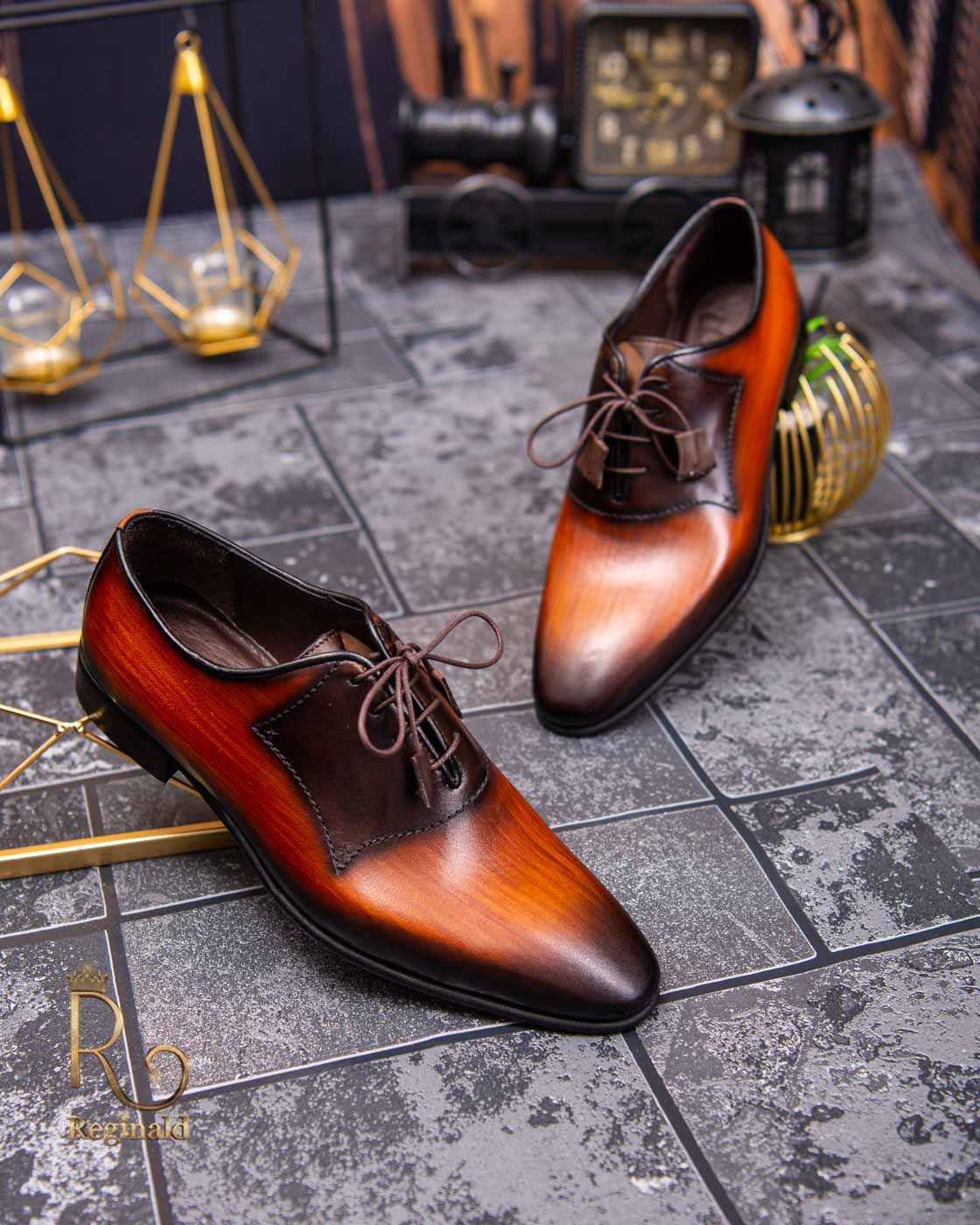 Pantofi eleganți de bărbați din piele naturala, Maro - P1493