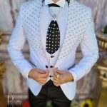 Costum ceremonie barbati Set: Sacou Vesta Pantalon Cravata - C3589