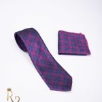 Men's tie with handkerchief, Multicolour - CV647