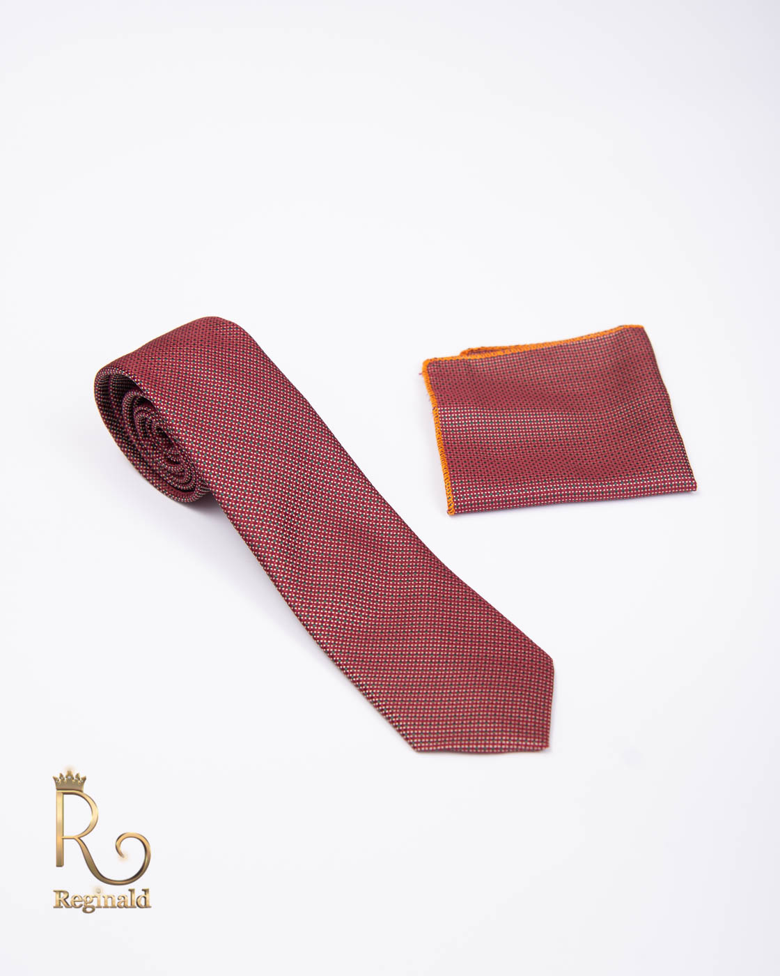 Cravata cu batista de bărbați, Rosie cu model - CV630