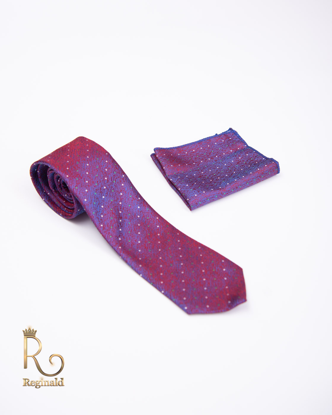 Cravata cu batista de bărbați, Mov cu punctulețe - CV628