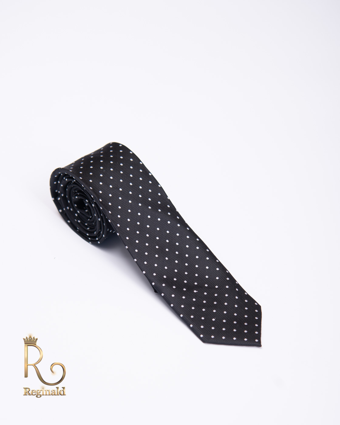 Cravata de bărbați neagra cu bulinuțe - CV673