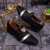 Pantofi Loafers, Piele întoarsă neagra, cu cap de leu argintiu - P1532