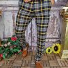 Pantaloni eleganți de bărbați, Slim Fit, Bleumarin cu dungi galbene - PN648