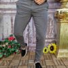 Pantaloni eleganți de bărbați, Gri, Slim Fit si Conici - PN661