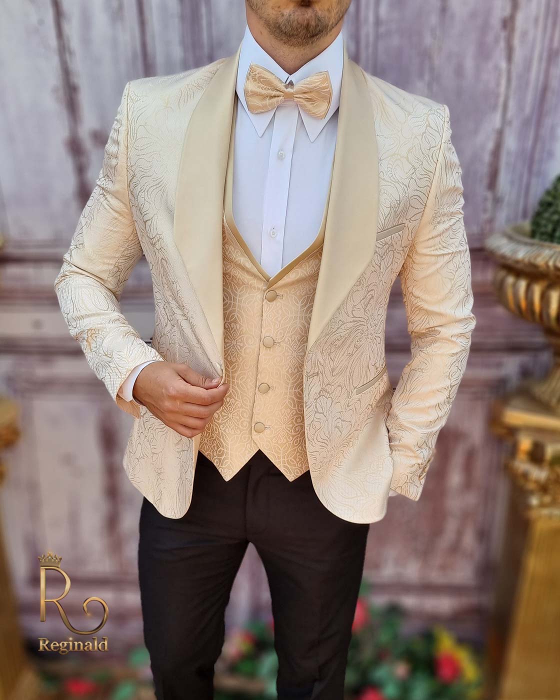 Costum de ceremonie Ginere/Mire, Sacou-Vesta-Pantalon - C3700 - imagine 2