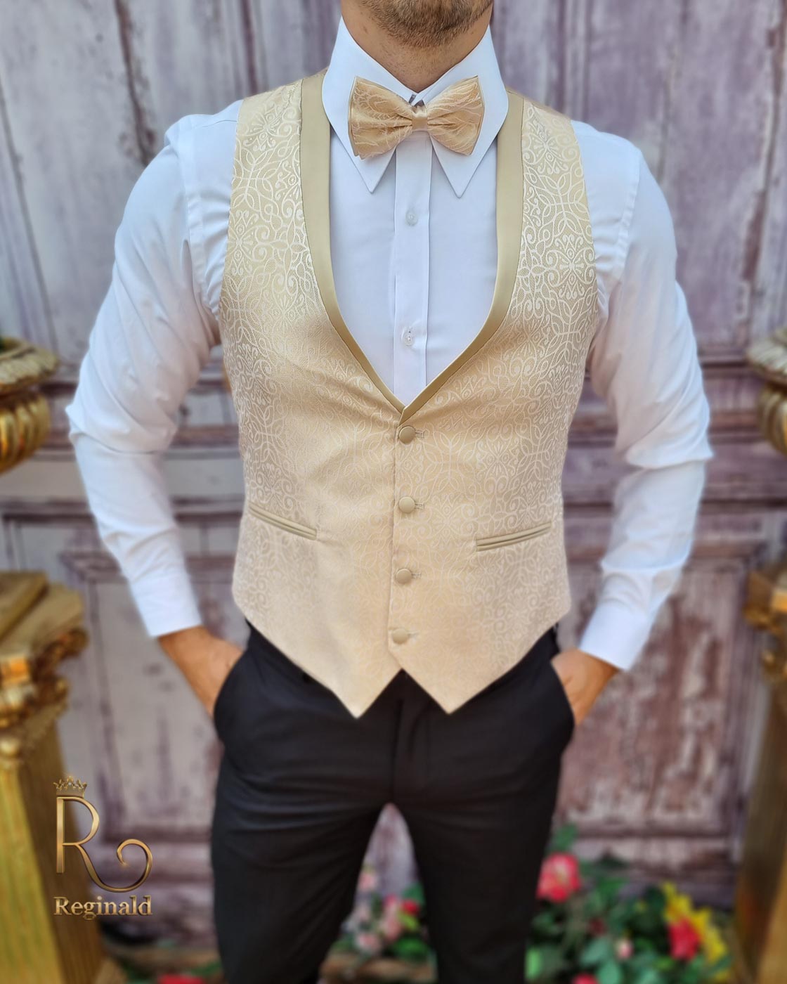 Costum de ceremonie Ginere/Mire, Sacou-Vesta-Pantalon - C3700 - imagine 5