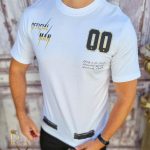 Men's T-shirt, Slim Fit, White with print - TR1020
