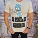 Men's T-shirt, Slim Fit, Beige with print - TR1027