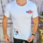 Men's T-shirt, Slim Fit, White with print - TR1037