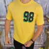 Tricou de bărbați, Slim Fit, Galben cu imprimeu - TR1045