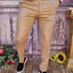 Pantaloni eleganți de bărbați, Cappucino, Slim Fit - PN693