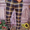 Pantaloni eleganți de bărbați, Bleumarin in carouri , Slim Fit si Conici - PN691