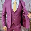 Compleu de bărbați, Vesta cu nasturi aurii si Pantalon lila - CU232
