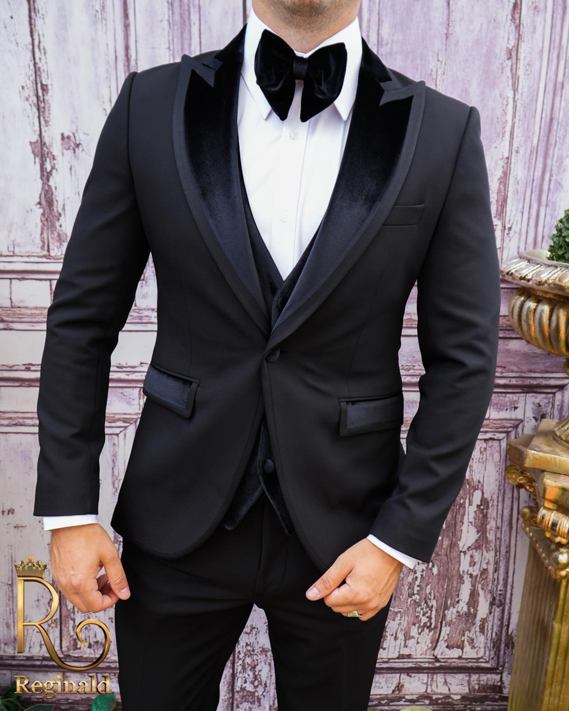 Costum de ceremonie cu vesta din catifea - C3805 - imagine 3