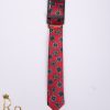 Cravata de bărbați cu batista, Rosie, cu model - CV727