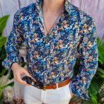 Cămașă Reginald de bărbați, Slim Fit, cu imprimeuri - CM507