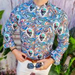 Cămașă de bărbați, Slim Fit, cu tunica, multicolora - CM314