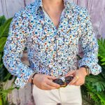 Cămașă Reginald de bărbați, Slim Fit, cu imprimeuri - CM502