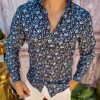Cămașă Reginald de bărbați, Slim Fit, cu imprimeuri - CM509