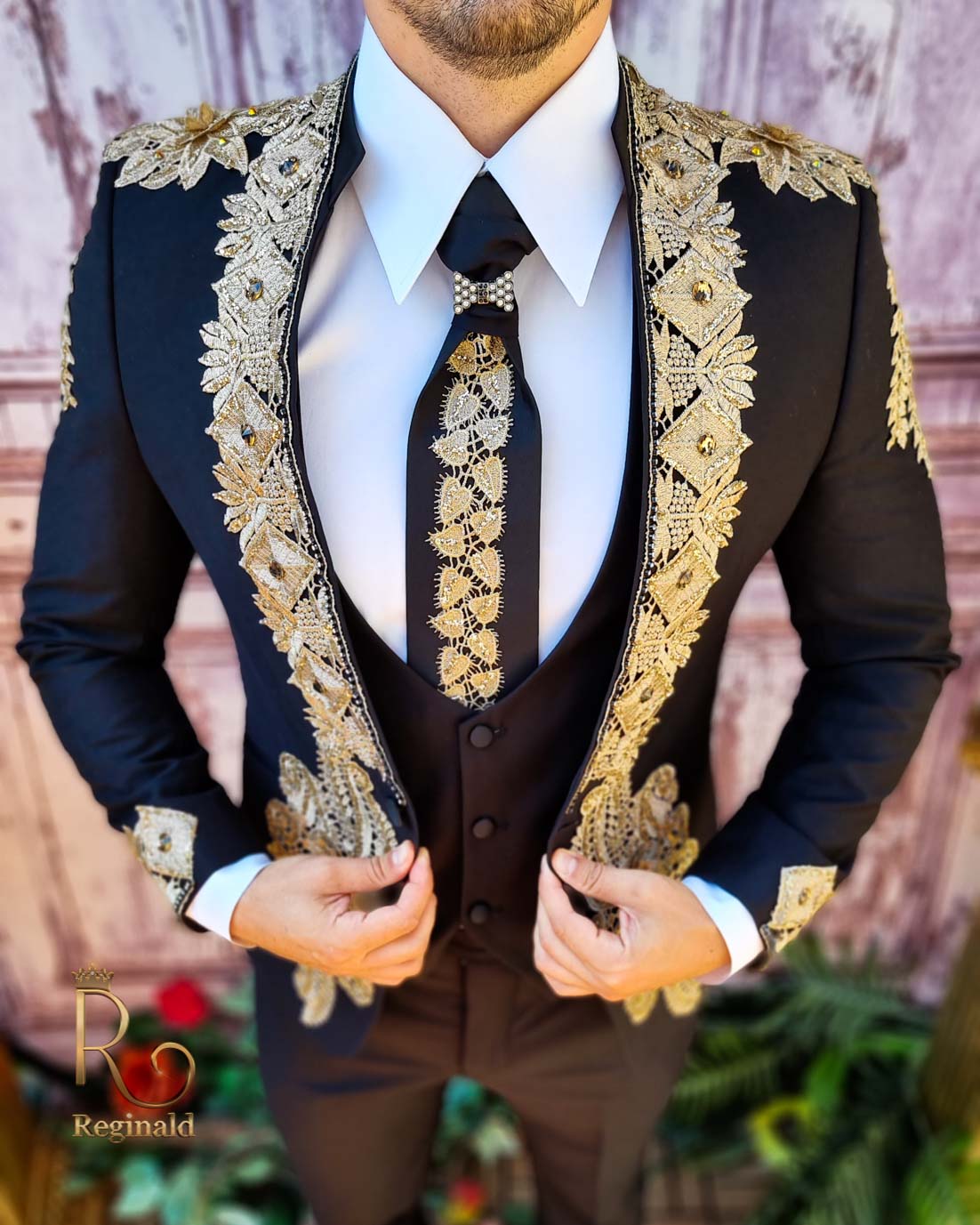 Costum de ceremonie, Colecția 2022, Sacou, Vesta, Pantalon si Cravata - C3850 - imagine 3