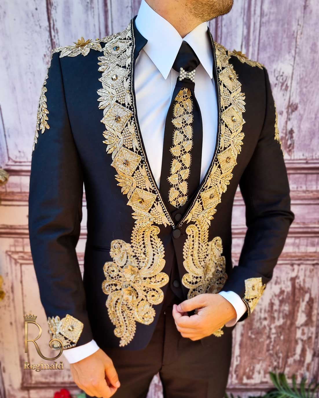 Costum de ceremonie, Colecția 2022, Sacou, Vesta, Pantalon si Cravata - C3850 - imagine 6